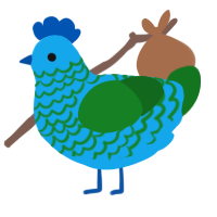 A sky and leaf chicken with a lace pattern