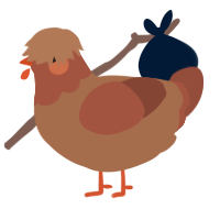A brown and russet chicken with a head pattern