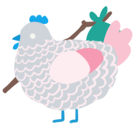 A mist and rose chicken with a lace pattern