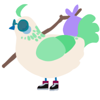 A cream and spring chicken with a neck-speckle pattern