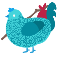 A aqua and sea chicken with a double-lace pattern