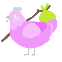 A lavender chicken with a head pattern