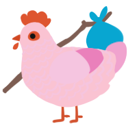 A rose and pink chicken with a lace pattern