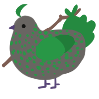 A grey and viridian chicken with a speckle pattern