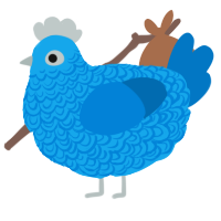 A sky and sapphire chicken with a double-lace pattern