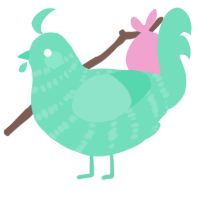 A mint chicken with a bar pattern