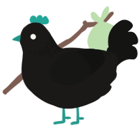 A sable and black chicken with a neck-speckle pattern