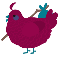 A maroon chicken with a lace pattern
