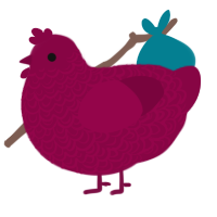 A maroon chicken with a double-lace pattern