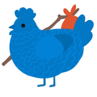 A sapphire chicken with a lace pattern