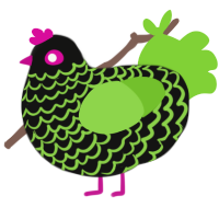 Battery Acid, a black and grass chicken with a lace pattern