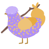 A lilac and honey chicken with a speckle pattern