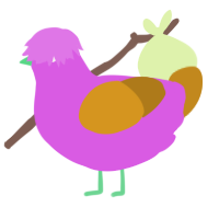 A orchid and ochre chicken