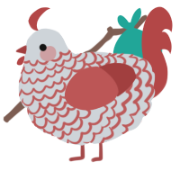 A mist and red chicken with a lace pattern