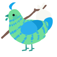 A spring and sky chicken with a bar pattern