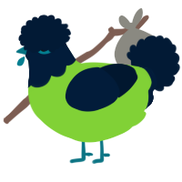 A grass and tumblr chicken with a head pattern