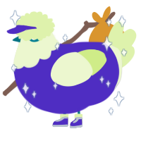 A indigo and apple chicken with a head pattern