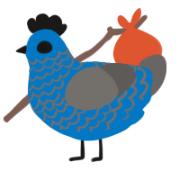 A sapphire and grey chicken with a lace pattern