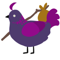 Quoth the Raven, a overcast and plum chicken with a neck-speckle pattern