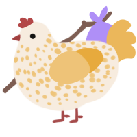 A cream and honey chicken with a speckle pattern