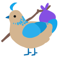 A beige and sky chicken with a neck-speckle pattern