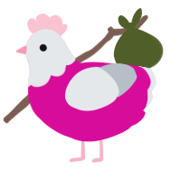 (unnamed), a fuchsia and mist chicken with a head pattern