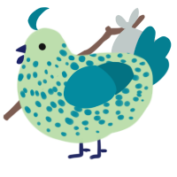 A gluppy and sea chicken with a speckle pattern
