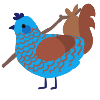 A sky and russet chicken with a lace pattern