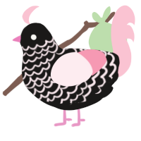 A sable and rose chicken with a lace pattern