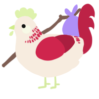A cream and crimson chicken with a neck-band pattern