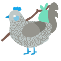 A silver and ash chicken with a double-lace pattern