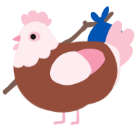 Petunia, a russet and rose chicken with a head pattern