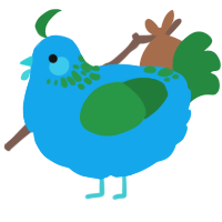 A sky and viridian chicken with a neck-speckle pattern