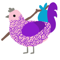 A rose and violet chicken with a double-lace pattern