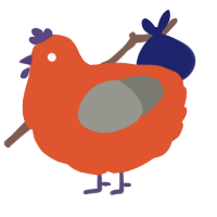 A vermilion and ash chicken