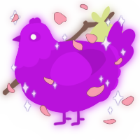 A amethyst chicken with a head pattern