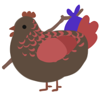 roof shingle, a bark and red chicken with a half-lace pattern