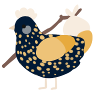 A tumblr and honey chicken with a speckle pattern