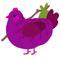 A plum and wine chicken with a half-bar pattern