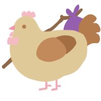 Oatmeal, a beige and brown chicken