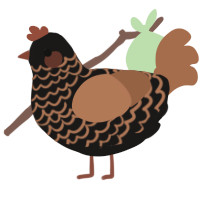 A sable and brown chicken with a lace pattern