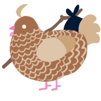 A brown and beige chicken with a lace pattern