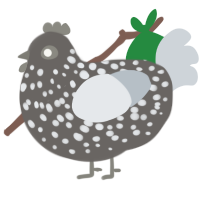 A grey and mist chicken with a speckle pattern
