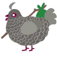 A grey and ash chicken with a lace pattern