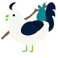 A white and tumblr chicken