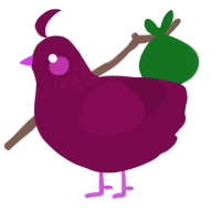 A wine chicken with a neck-speckle pattern