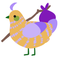 A honey and lilac chicken with a bar pattern