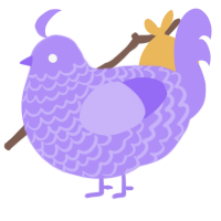 A lilac chicken with a lace pattern