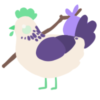 A cream and overcast chicken with a neck-speckle pattern