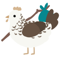 A white and bark chicken with a half-lace pattern